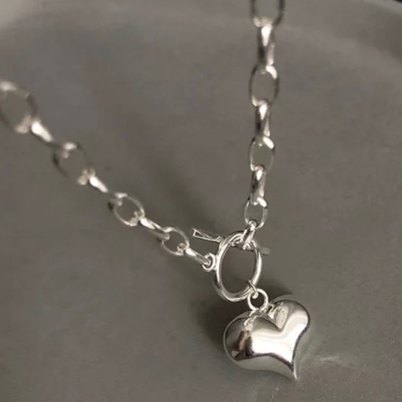 925 STERLING SILVER HEART CHARM PENDANT NECKLACE - Picture 7 of 7